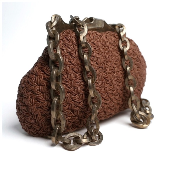 Gun Marie Nilsson Vintage Women's Bag. Shades of Brown. 7 1/2” x 6” - Picture 7 of 12